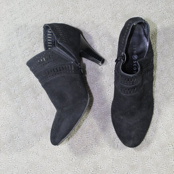 KAREN SCOTT Womens Black Padded Marius Round Toe Stacked Heel Booties 6.5 M - Picture 1 of 6
